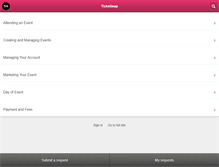 Tablet Screenshot of help.ticketleap.com